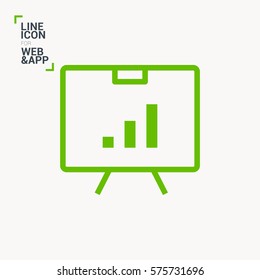 presentation isolated minimal icon. graph  line vector icon for websites and mobile minimalistic flat design.