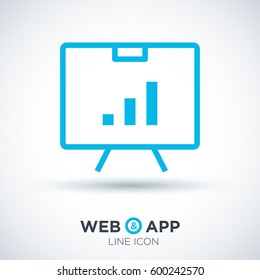 presentation isolated minimal icon. graph  line vector icon for websites and mobile minimalistic flat design.