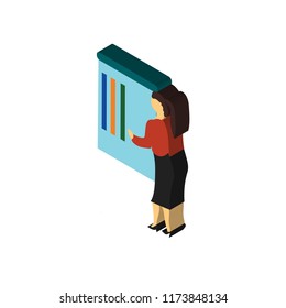 Presentation isometric left top view 3D icon