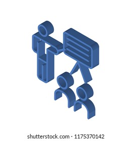 Presentation isometric left top view 3D icon