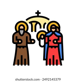 presentation of jesus at the temple color icon vector. presentation of jesus at the temple sign. isolated symbol illustration