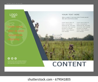 Presentation layout design for business and greenery template, Inspiration for your design all media, Easy to use and edit by add your own logo, images, and text, whatever you want.