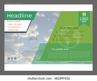 Presentation layout design for business and greenery template, Inspiration for your design all media, Easy to use and edit by add your own logo, images, and text, whatever you want.
