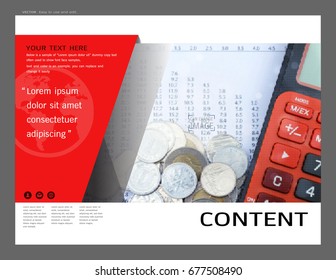 Presentation layout design for financial cover page template, Inspiration for your design all media, Easy to use and edit by add your own logo, images, and text, whatever you want.