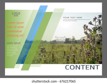 Presentation layout design for greenery cover page template, Inspiration for your design all media, Easy to use and edit by add your own logo, images, and text, whatever you want.