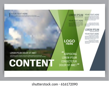 Presentation layout design template. Annual report cover page. greenery modern background. illustration vector artwork