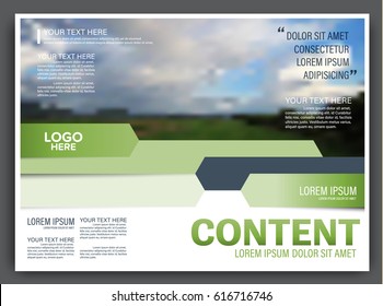 Presentation layout design template. Annual report cover page. greenery modern background. illustration vector artwork