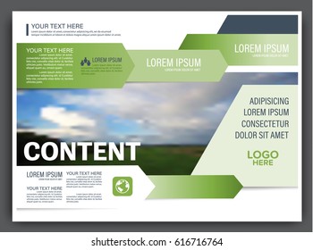 Presentation layout design template. Annual report cover page. greenery modern background. illustration vector artwork
