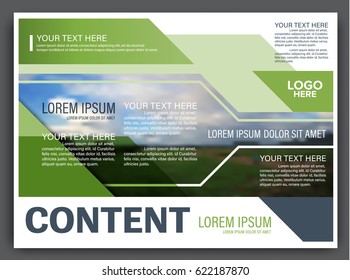 Presentation layout design template. Annual report cover page. greenery modern background. illustration vector artwork