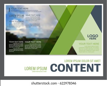 Presentation layout design template. Annual report cover page. greenery modern background. illustration vector artwork