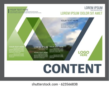 Presentation layout design template. Annual report cover page. greenery modern background. illustration vector artwork