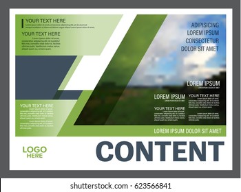 Presentation layout design template. Annual report cover page. greenery modern background. illustration vector artwork
