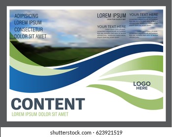 Presentation layout design template. Annual report cover page. greenery modern background. illustration vector artwork