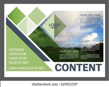 Presentation layout design template. Annual report cover page. greenery modern background. illustration vector artwork