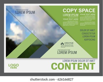 Presentation layout design template. Annual report cover page. greenery modern background. illustration vector artwork