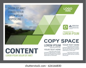 Presentation layout design template. Annual report cover page. greenery modern background. illustration vector artwork