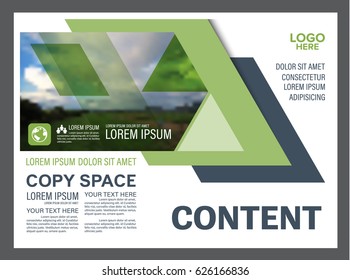 Presentation layout design template. Annual report cover page. greenery modern background. illustration vector artwork