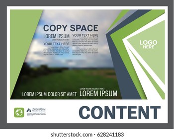 Presentation layout design template. Annual report cover page. greenery modern background. illustration vector artwork