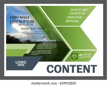 Presentation layout design template. Annual report cover page. greenery modern background. illustration vector artwork