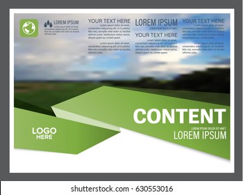 Presentation layout design template. Annual report cover page. greenery modern background. illustration vector artwork