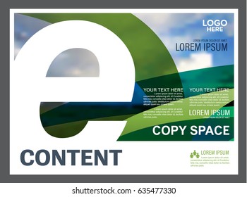 Presentation layout design template. Annual report cover page. Typography greenery modern background. illustration vector artwork