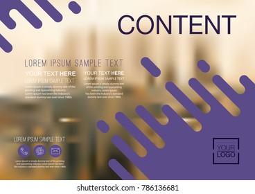 Presentation layout design template, Annual report cover design, Business Financial for background, Blur city background, Ultra Violet color tone, Flat style vector illustration artwork.