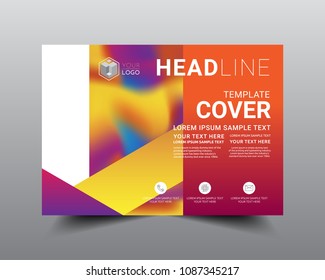 Presentation layout design template, Brochure, Flyer Design, Annual report, Cover design template, Abstract art Vivid color style, Flat style vector illustration artwork A4 size.