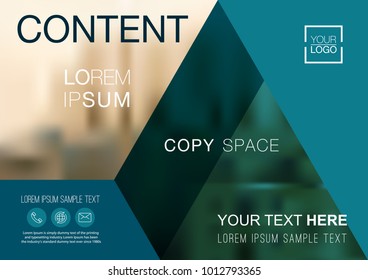 Presentation layout design template, Business Financial for background, Blur city background, Dark Blue color tone, Flat style vector illustration artwork.
