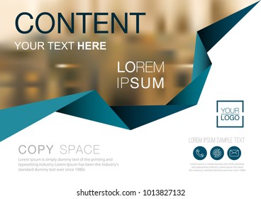 Presentation layout design template, Business Financial for background, Blur city background, Dark Blue color tone, Flat style vector illustration artwork.