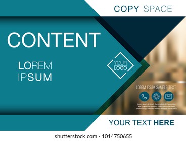 Presentation layout design template, Business Financial for background, Blur city background, Dark Blue color tone, Flat style vector illustration artwork.