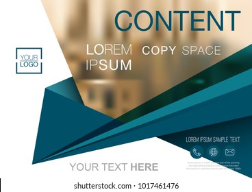 Presentation layout design template, Business Financial for background, Blur city background, Dark Blue color tone, Flat style vector illustration artwork.