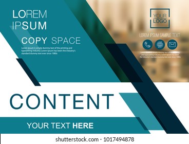 Presentation layout design template, Business Financial for background, Blur city background, Dark Blue color tone, Flat style vector illustration artwork.