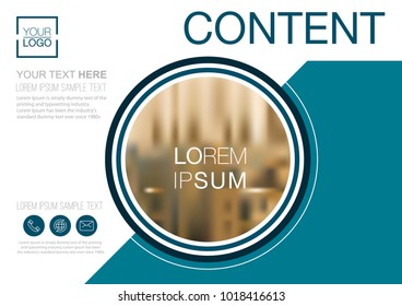 Presentation layout design template, Business Financial for background, Blur city background, Dark Blue color tone, Flat style vector illustration artwork.