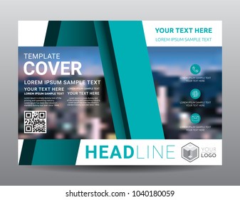 Presentation layout design template. Business Financial for background, Fold leaflet, Flyer, Magazine, Annual report, Book Cover, Blur city background, Flat style vector illustration artwork A4 size.