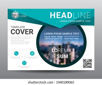 Presentation layout design template. Business Financial for background, Fold leaflet, Flyer, Magazine, Annual report, Book Cover, Blur city background, Flat style vector illustration artwork A4 size.