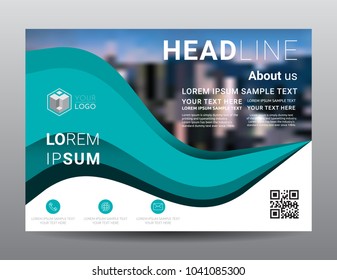 Presentation layout design template. Business Financial for background, Fold leaflet, Flyer, Magazine, Annual report, Book Cover, Blur city background, Flat style vector illustration artwork A4 size.
