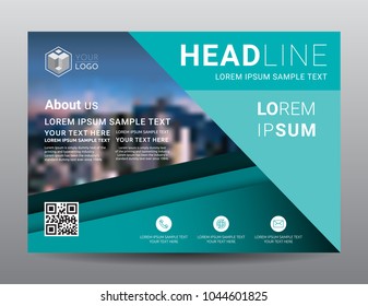 Presentation layout design template. Business Financial for background, Fold leaflet, Flyer, Magazine, Annual report, Book Cover, Blur city background, Flat style vector illustration artwork A4 size.