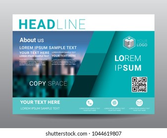 Presentation layout design template. Business Financial for background, Fold leaflet, Flyer, Magazine, Annual report, Book Cover, Blur city background, Flat style vector illustration artwork A4 size.