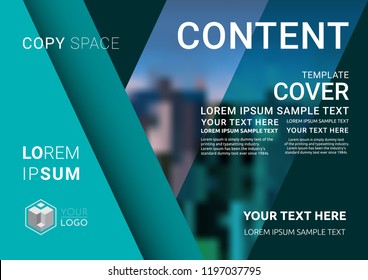 Presentation layout design template, Business Financial for background, Blur city background, Flat style vector illustration artwork.