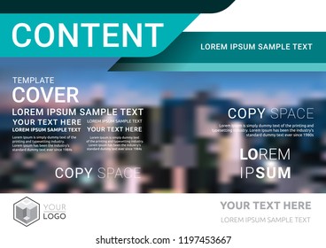 Presentation layout design template, Business Financial for background, Blur city background, Flat style vector illustration artwork.