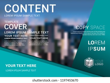Presentation layout design template, Business Financial for background, Blur city background, Flat style vector illustration artwork.