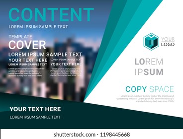 Presentation layout design template, Business Financial for background, Blur city background, Flat style vector illustration artwork.