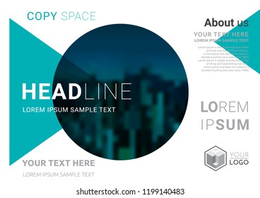Presentation layout design template, Business Financial for background, Blur city background, Flat style vector illustration artwork.