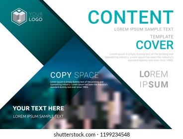 Presentation layout design template, Business Financial for background, Blur city background, Flat style vector illustration artwork.