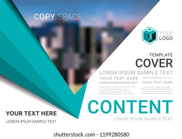 Presentation layout design template, Business Financial for background, Blur city background, Flat style vector illustration artwork.