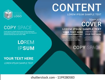 Presentation layout design template, Business Financial for background, Blur city background, Flat style vector illustration artwork.