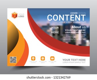 Presentation layout design template, Business Financial for background, Blur city background, Flat style vector illustration artwork.