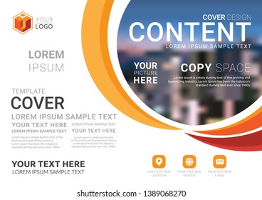 Presentation layout design template, Business Financial for background, Blur city background, Flat style vector illustration artwork.