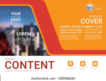 Presentation layout design template, Business Financial for background, Blur city background, Flat style vector illustration artwork.