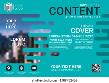 Presentation layout design template. Business Financial for background, Fold leaflet, Flyer, Magazine, Annual report, Book Cover, Blur city background, Flat style vector illustration artwork A4 size.